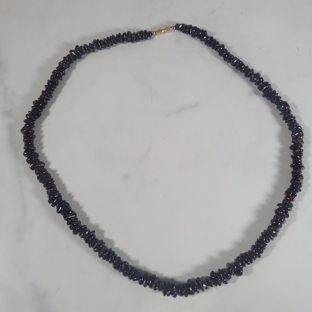 Amethyst stone chip necklace, 22" - Picture 5 of 5